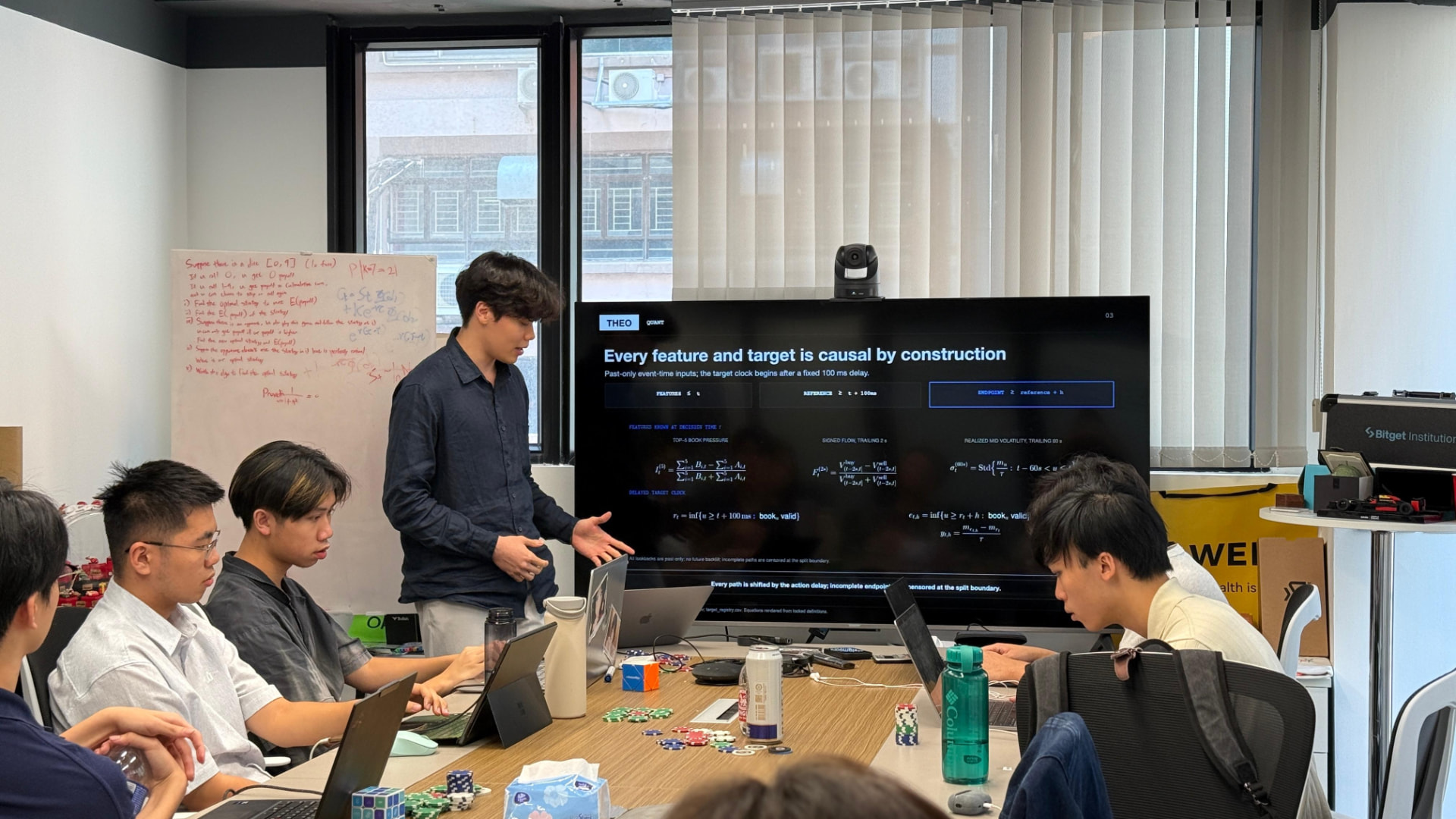 Theo Quant summer interns presenting their quantitative research projects to the firm's team.